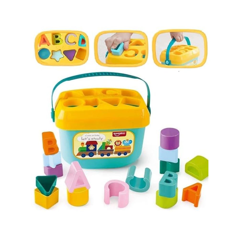 Shipra Play House 16 multicolour shapes & alphabets block for kids, toddlers, childrens
